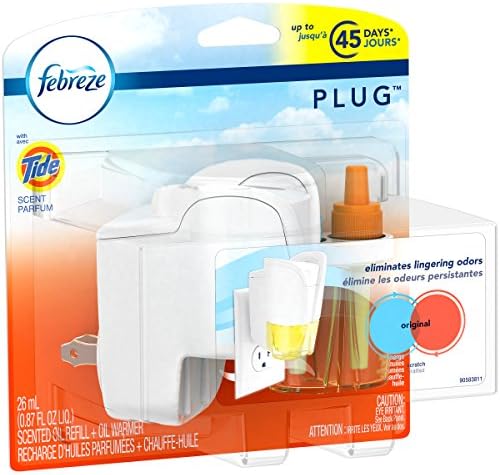 Febreze NOTICEables Eliminates Odors Original Scent with Tide Dual Scented Oil Refill + Warmer, 0.87 fl oz