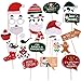 Christmas Party Photo Booth Props 25pcs Glass Cap Moustache Attached to The Sticks, NO DIY Required