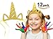 Unicorn Party Horn Hats, 12pcs Glitter Gold Unicorn Theme Party Supplies