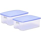 Tupperware Plastic Fruits And Vegetables Storer - 1.6 Litre, 2 Pieces, Blue