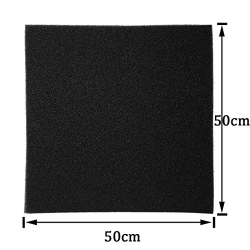 NGe Reusable Aquarium Biochemical Cotton Filter Sponge Pad Black 50x50x2cm (Medium Hole)