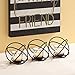 Hosley's Modern Art Hand Made by Artisans 14-Inch Long Black Iron Candleholder with Clear Glass Votive Cups, Set of 3 O9