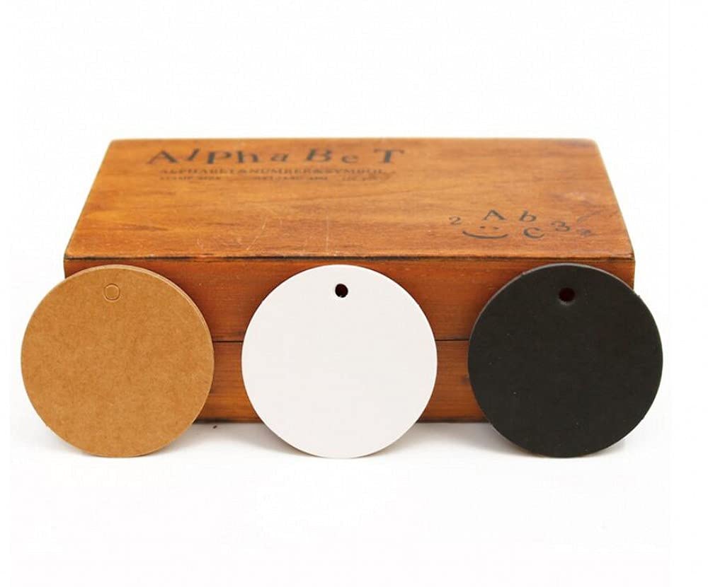 CHSYOO ​​300 Kraft Paper Tags, Brown, White and Black Gift Tags, 6X6CM Round Label Paper, and 10M Natural Jute Rope for Wedding, Christmas, Party DIY Decoration