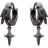 Gothic Raven Earrings for Women Dark Punk Crow Dangle Earrings Hiphop Crystal Black Bird Drop Earrings Halloween Jewelry Gift