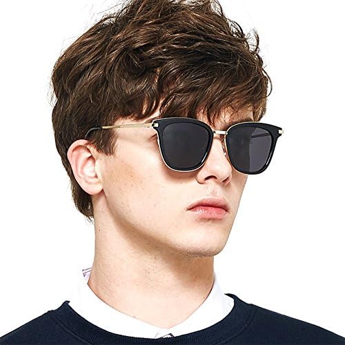BLUEKIKI YEUX New Fashion Classic Polarized Sunglasses for Men and Women (Black, 51)