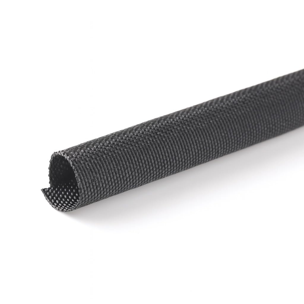 MGI SpeedWare Woven Mesh Split-Sleeve Wire Loom for High-Temperature Automotive Harness and Home Cable Management - 25 feet (1/4") — image 1