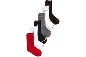 Jordan Boys 6-Pk. Crew Socks Shoe Size 3Y-5Y/Sock Size 7-9