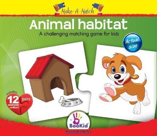 Make A Match Baby Puzzle Games - Animal Habitat. For 18+ Months Old by BooKid Toys