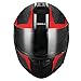 TRIANGLE Full Face Dual Visor Matte Black Street Bike Motorcycle Helmet (Medium, Matte Red)
