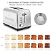 2-Slice Toaster, Home Gizmo Cool Touch Toasters with 2 Extra-Wide Slots, 7 Browning Dials and Removable Crumb Tray - Brushed Stainless Steel