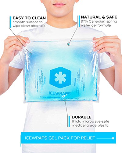 Blue 10x12 Gel Pack Reusable Large Ice Pack, Microwavable Hot Pack, Cooling Pad, Pain Relief First Aid by IceWraps - Thumbnail 4