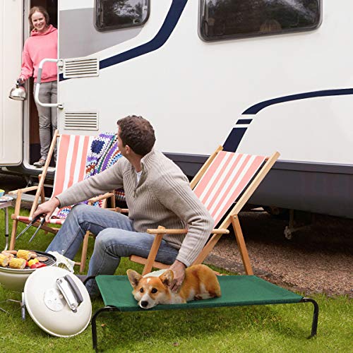 Veehoo Cooling Elevated Dog Bed with Curved Poles, Raised Pet Cot for