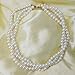 CIOOU Multi Strand Crystal Rhinestone Pearl Statement Necklace for Women Choker Bib Collar Beaded Necklace Costume Jewelry Set