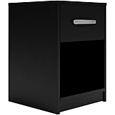 Signature Design by Ashley Finch Modern 1 Drawer Night Stand with Open Cubby, Black