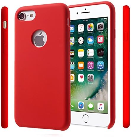 Iphone 6/6s PLUS Candy Matte Case / Liquid Silicone Rubber Case for Apple / Silicone Case For Apple Phone / Slim Fit Silicone Gel Rubber Protective Case / Apple Case for Iphone 6/6s PLUS (Red)