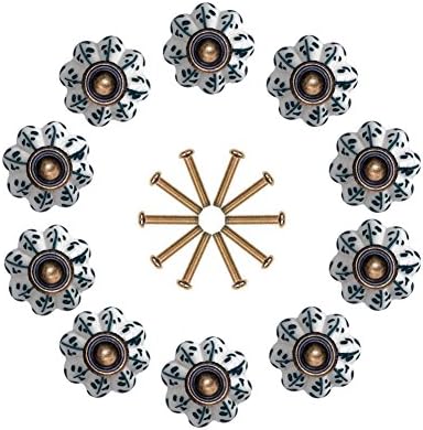 NONIU 10 Pcs Cabinet Knobs 35mm Drawer Kitchen Dresser Cupboard Knob Bathroom Pulls Handles (plum blossom)