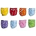 BIG ELEPHANT 8 Pack Solid Color Baby Toddler Adjustable Reusable Cloth Pocket Diapers