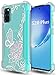 Thonzer Galaxy S20 Plus Case, Flower Pattern Clear Armor Slim Soft TPU Frosted Bezel Air Cushion Bumper Shockproof Protective Floral Cover for Samsung Galaxy S20 Plus 5G 6.7 Inch (Lace Flower)