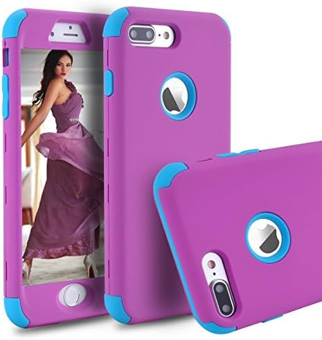 iPhone 6s Case,iPhone 6 Case, Power J Three Layer Heavy Duty Shockproof High Impact Resistant Hybrid Protective Case for iPhone 6s/6 4.7",(Purple)