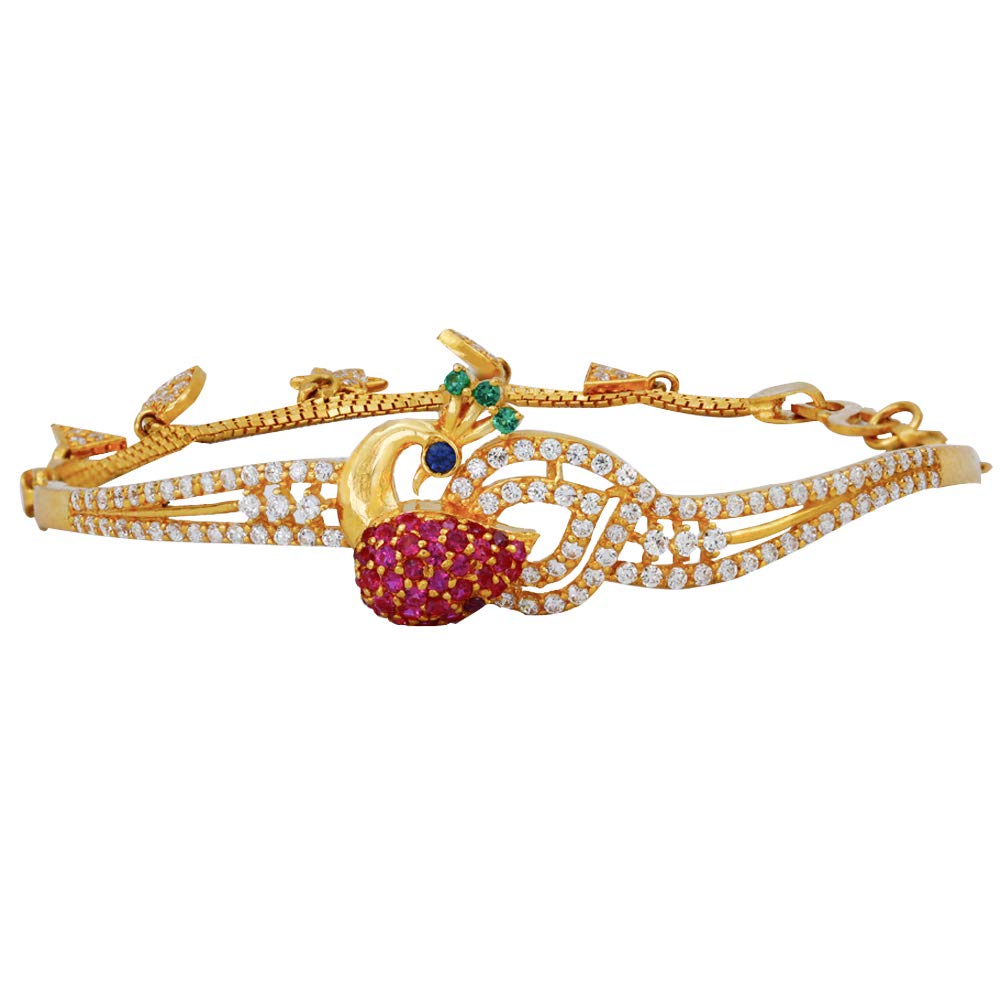 Buy Bhima Jewellers 22k (916) Yellow Gold WOMEN PEACOK HALF BANGLE