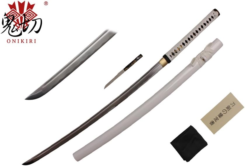 Onikiri Handmade White Zetsurin Samurai Katana Sword Sharp