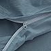 FACE TWO FACE Bedding Duvet Cover Set 3 Pieces 100% Washed Cotton Duvet Cover Linen Like Textured Breathable Durable Soft Comfy (King, Light Blue)