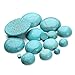 Linsoir Beads Adorable Blue Synthetic Turquoise Stone Cabochons December Power Stone Jewelry Round Flat-Back Design No Hole Dia=6mm Pack of 10