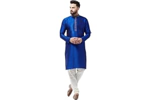 Sojanya (Since 1958 Men'S Silk Blend Teal Green Self Design Only Long Kurta
