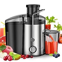 Easehold Juicer Machines Extractor 600W Centrifugal Juicers Electric Anti-Drip Dual Speed BPA-Free with Juice Jug and Pulp Container for Fruit Vegetable