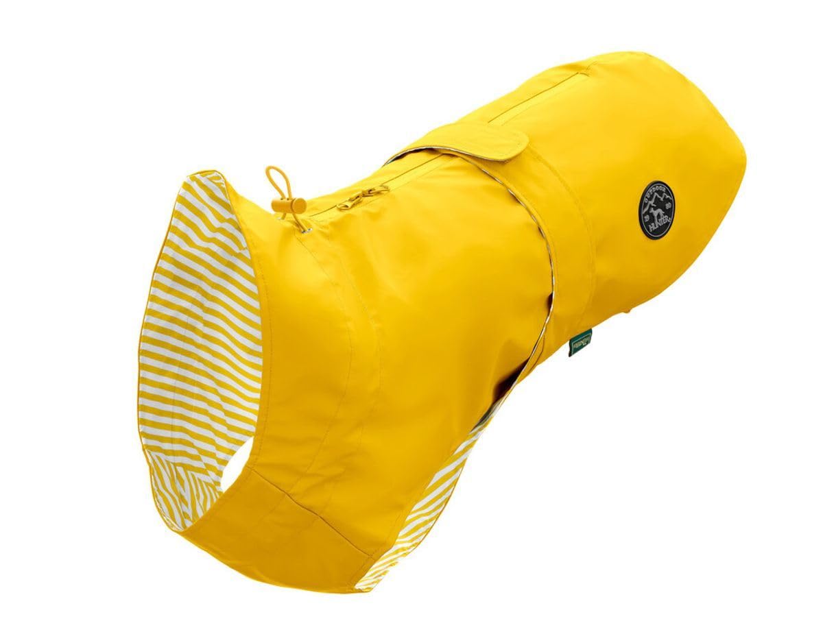 HUNTER Milford Dog Raincoat, Colour: Yellow, Ergonomic Fit for Optimal Protection, Individually Adjustable, Zip for Harness Carrier, Easy to Clean & Washable at 30 °C, Size: 60