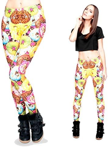 Sexy Galaxy DONUTS Patterned Printed Leggings for Women