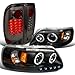 Ford F150 Style Side Black Halo Led Projector Headlights, Smoked Led Tail Lights