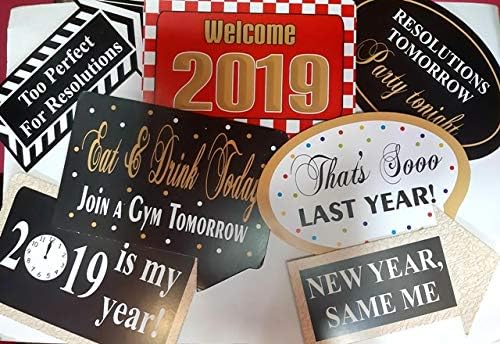 Madcaps Happy New Year Party 2019 Photo Booth Props (Set of 7)