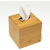 Tissue Box Cover Square for Kleenex - Handmade Tissue Holder for Tabletops, Bathroom, Office &amp; Modern Farmhouse Decor - Decorative Bamboo Tissue Box Cover with Universal Fit​
