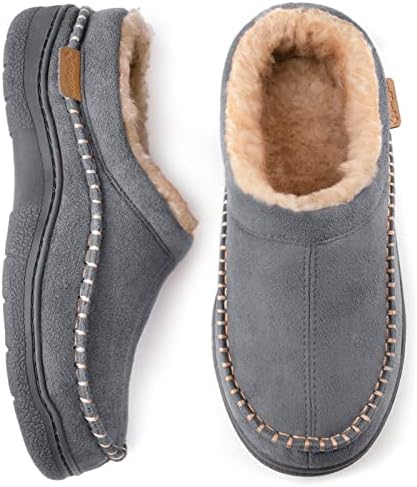 Zigzagger Men's Slip On Moccasin Slippers, Indoor/Outdoor Warm Fuzzy My  Pillow Comfy House Shoes, Fluffy Wide Loafer Slippers, Storm Gray, 13-14  price in UAE | Amazon UAE | kanbkam
