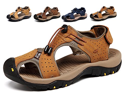 Sports sandals Athletic Outdoor Men Fisherman Beach Leather Casual Shoes Breathable Leather Strap Hiking