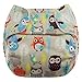 Blueberry Organic One Size Simplex All in One Cloth Diapers, Made in USA (Owls)