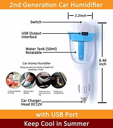 Fives Mini Car Styling Power Protection Humidifier Essential Oil Diffuser Air Purify Mini Car Humidifier Air Purifier Freshener Aromatherapy Essential oil Diffuser