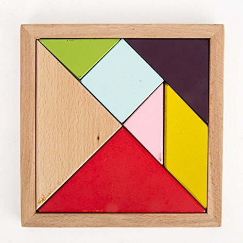 Puzzles Games Wooden Puzzle Pieces 7 Tangram Jigsaw Puzzle Educational Toy and Gift to Kids For Birthdays, Easter, Christmas,DIY Present Packing