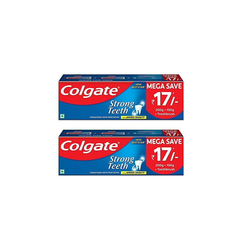 Colgate Strong Teeth Toothpaste with Amino Shakti 300g with Free