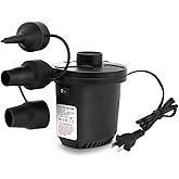 Aida & Hani Electric Air Pumps for Inflatable Air Mattress Pump Pool Air Pump Quick Unwarming Air Bed Pump Plug in Inflate Deflate Pump with 3 Nozzles Black