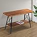 Olee Sleep 48” Solid Wood & Dura Metal Legs Sofa Table, Rustic Brown