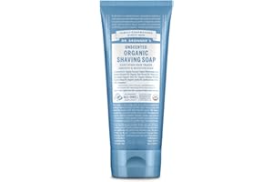 Dr. Bronner's - Organic Shaving Soap (Unscented, 7 Ounce) - Certified Organic, Sugar and Shikakai Powder, Soothes and Moisturizes for Close Comfortable Shave, Use on Face, Underarms and Legs