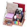 Rose Gold Desk Organizer for Women Cute Home Office Accessories & Supplies Decor, Girly Desktop Stationary Essentials…