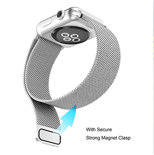 YaSpark Stainless Steel Mesh Milanese Loop with Adjustable Magnetic Closure Replacement Metal iWatch Band for Apple Watch Series 2 Series 1 Nike+ Sport and Edition 42mm Colorful