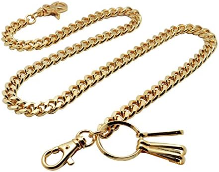 Basic Curb Cuban Link wallet chain Swivel Trigger snap Biker Punk Key chain