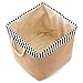 2-Pack Toy Canvas Storage Basket Organizer, EZOWare Collapsible Laundry Hamper Bucket Burlap Bin For Nursery, Baby, Office, Bedroom, Closet, Laundry & More - with Blue and White Trim Medium