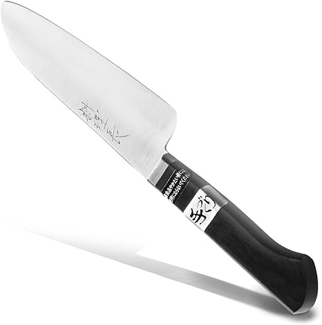 Amazon 日本刀の切れ味 最高級三徳包丁 料理長 少量生産品 伝統的工芸品 関東牛刀鍛冶職人 八間川作 切れ味最高包丁 三徳包丁 オンライン通販