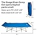 OSAGE RIVER Camping Cot for Adults - Folding Camping Cot - Portable Cots for Sleeping - Rated for 300 lbs, Blue