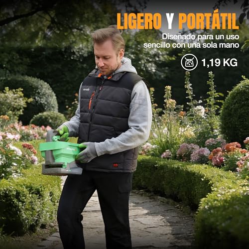 WORKPRO X 7.2 V Universal Rechargeable Battery Seeder, 8 Flow Levels, 6 Speeds and Adjustable Projection Width, Spreader for Lawn Seed, Fertilizer and Anti-Ice Salt